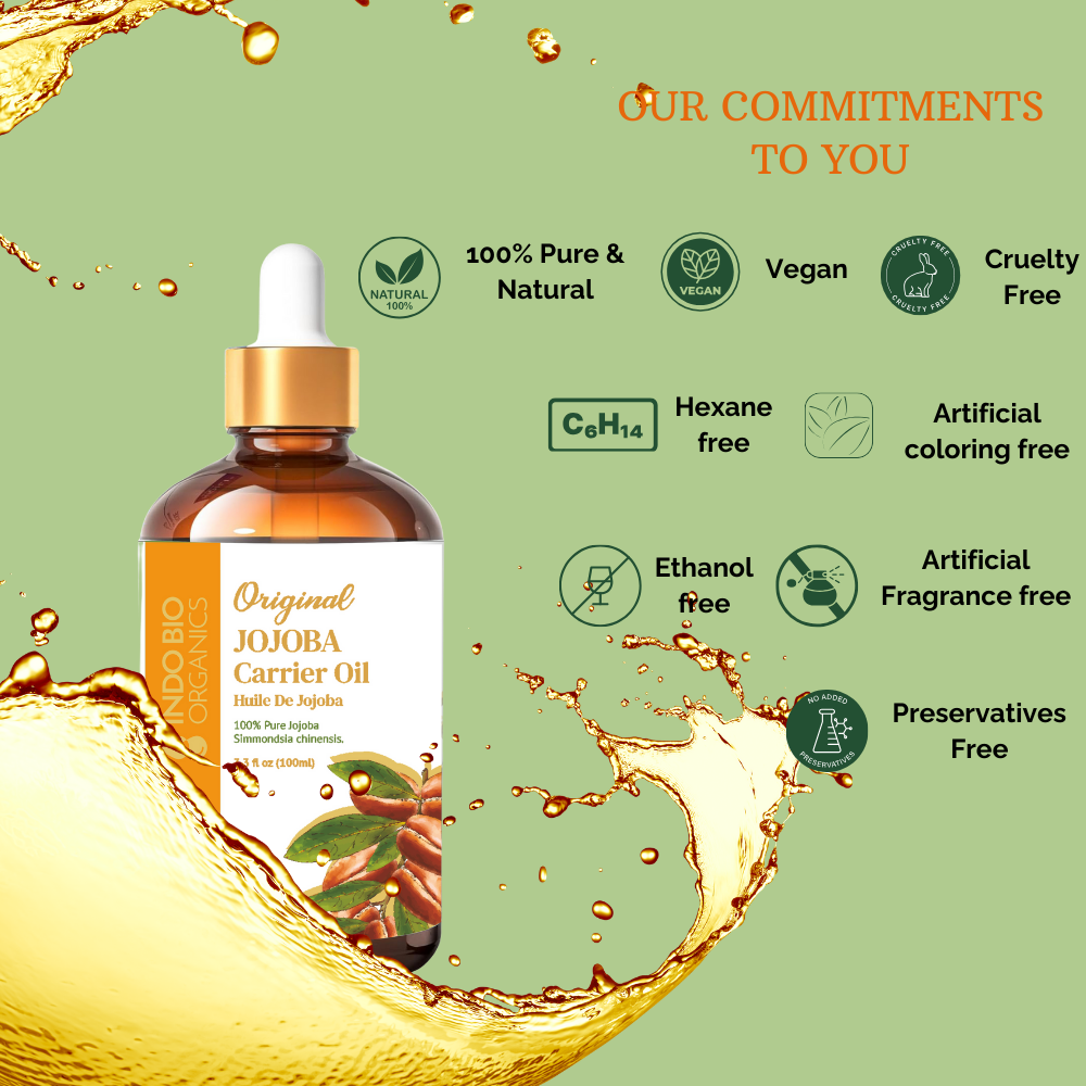 Premium & Pure Jojoba Carrier Oil 100% Pure Moisturizing Oil, skin, hair and body, Unrefined Hexane Free, Natural Cold Pressed + UV Protected,
