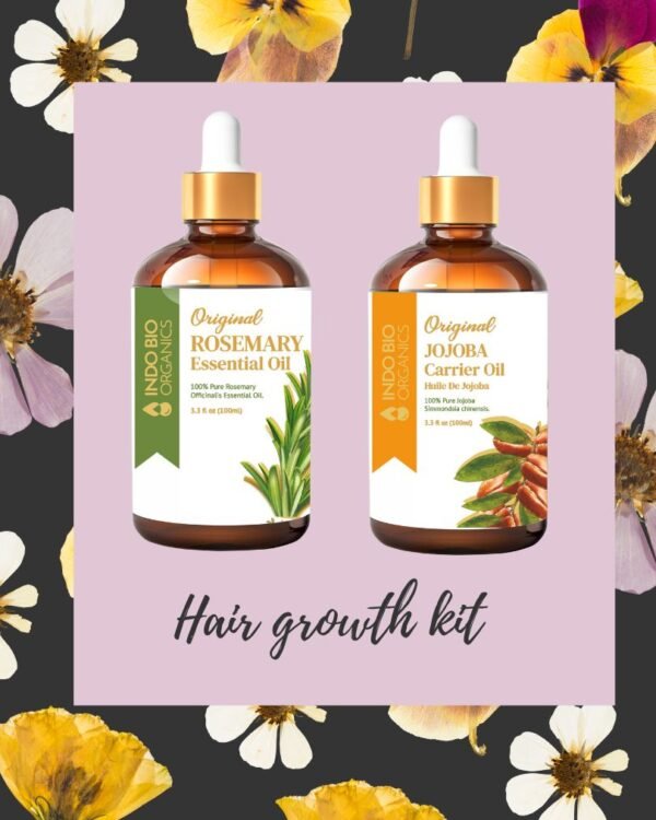 Hair Growth Kit: Rosemary Essential Oil + Cold-Pressed Jojoba Oil | Complete Natural Hair Care Set